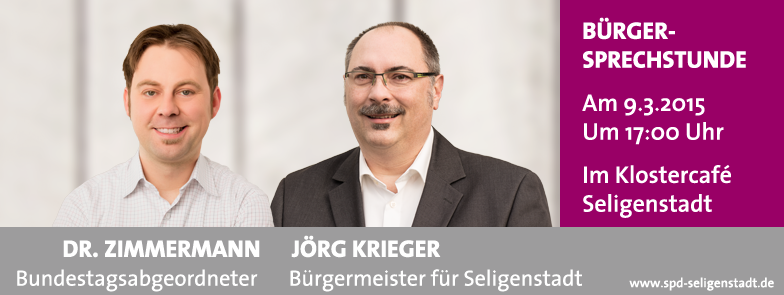 Sprechstunde mit Jens Zimmermann, Bundestagsabgeordneter und Jörg Krieger, Bürgermeister